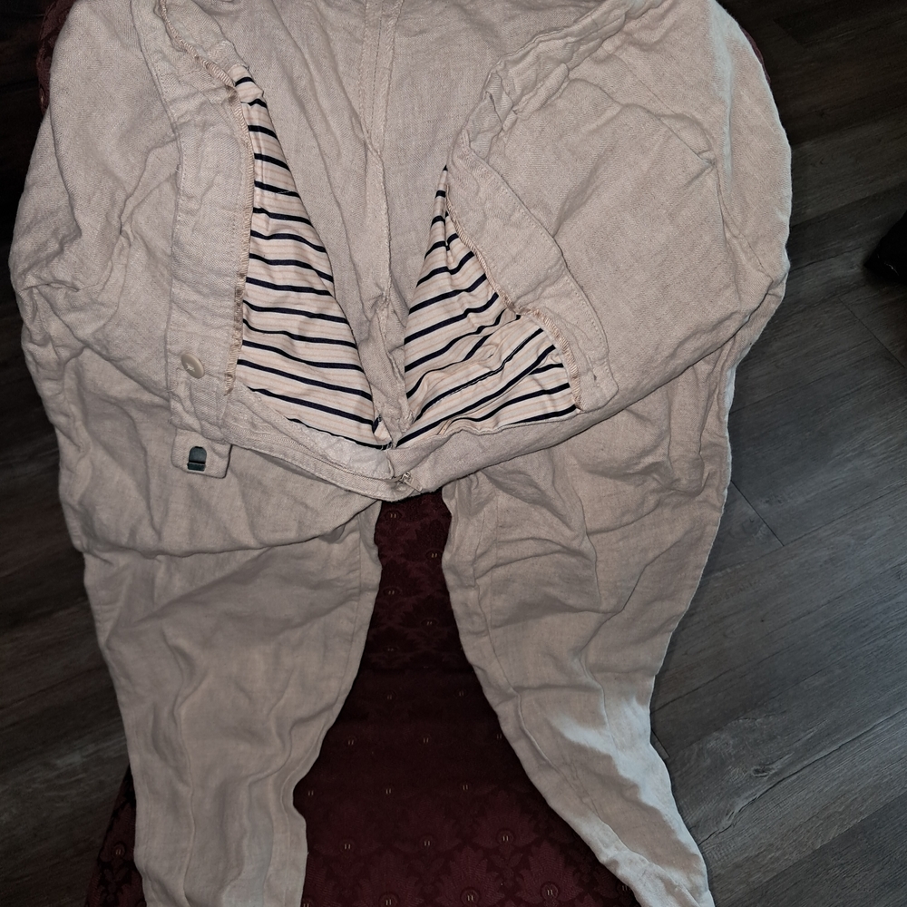 Zara Basic Cream Linen Pants